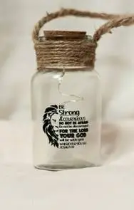 Fles touw kurk licht Be strong and coura