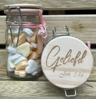 Snoeppotje 270ml geliefd