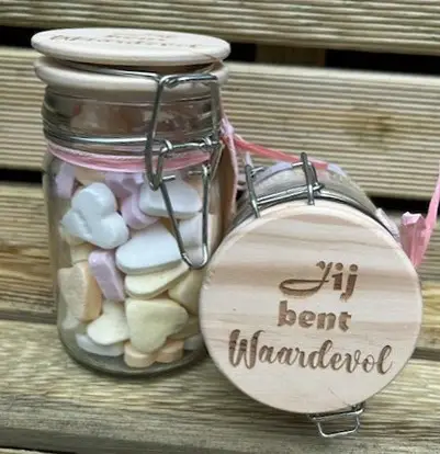 Snoeppotje 270ml Jij bent waardevol