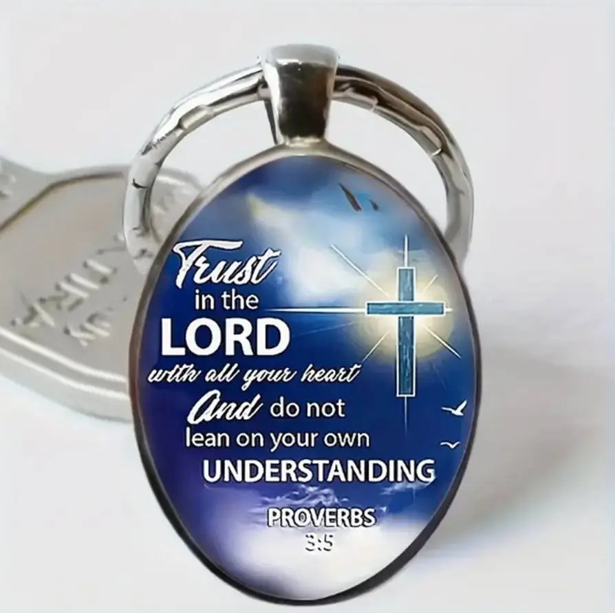 Keyring metal/epoxy Trust in the Lord