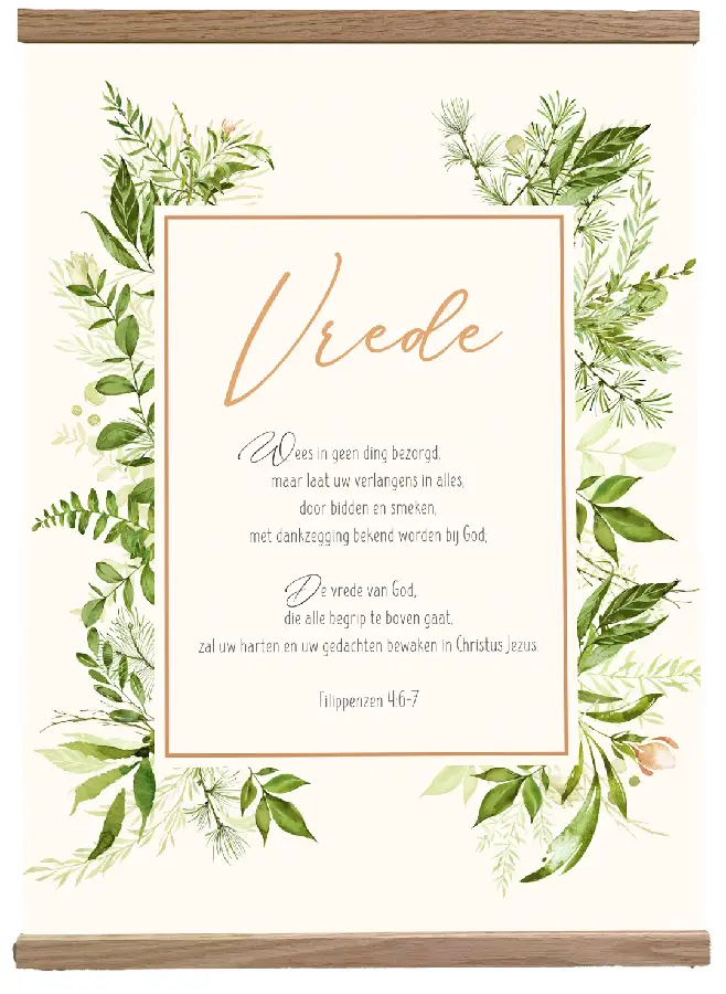 Poster textiel A4 vrede frame