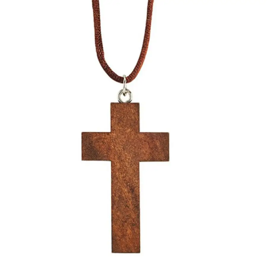 Wood cross pendant 5cm - 76cm cord