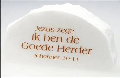 Steen marmer 10x7cm Jezus zegt ik ben de