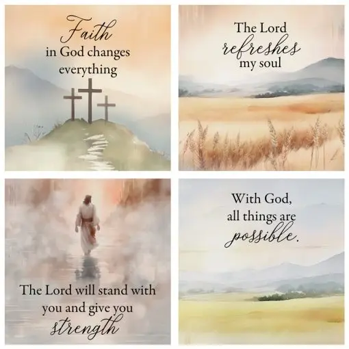 Coaster Set (4) Watercolor faith